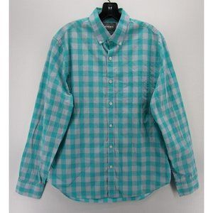 Bonobos Shirt Medium Gray Button Down Plaid Standard Fit Casual *